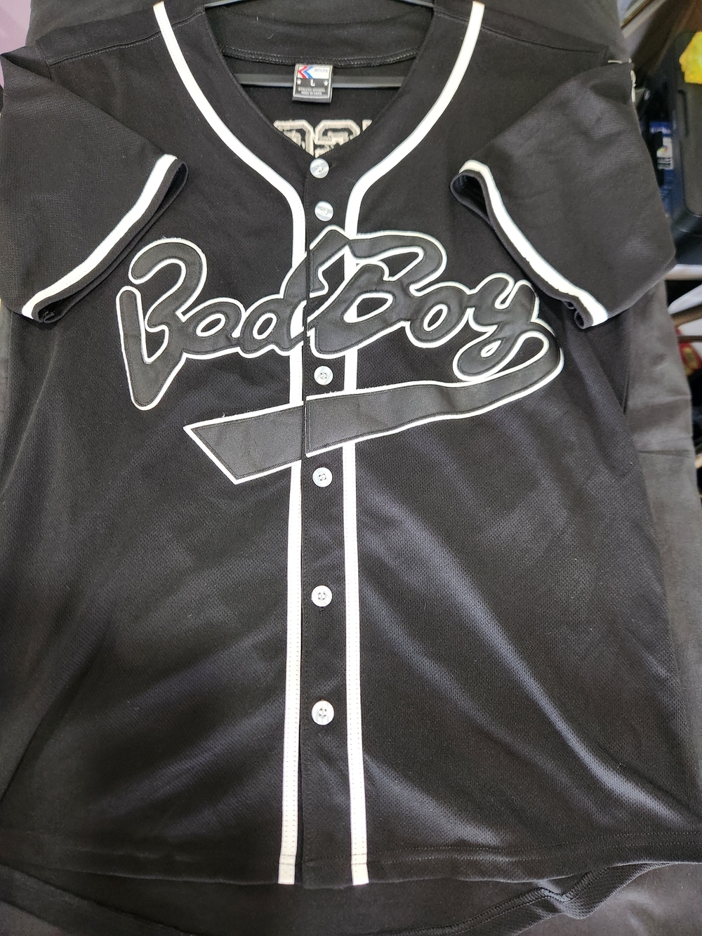 BIGGIE Bad Boy Black Baseball Jersey